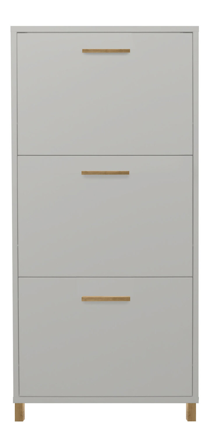 LIV`IN Schuhschrank LINDOS 61 x 136 cm Kreidegrau matt