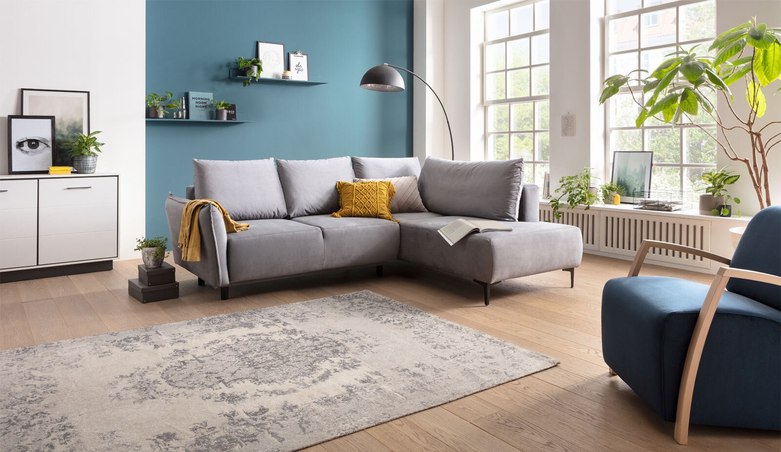 LIV‘IN Ecksofa FRAO 243 x 191 cm grau