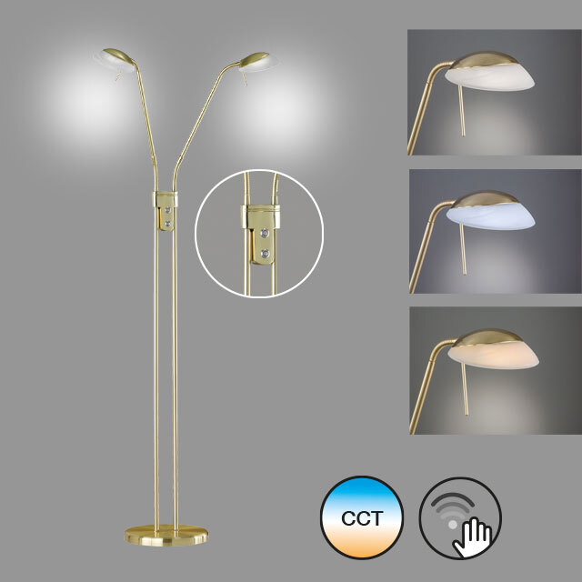 FISCHER & HONSEL LED Stehlampe POOL messingfarbig/ weiß