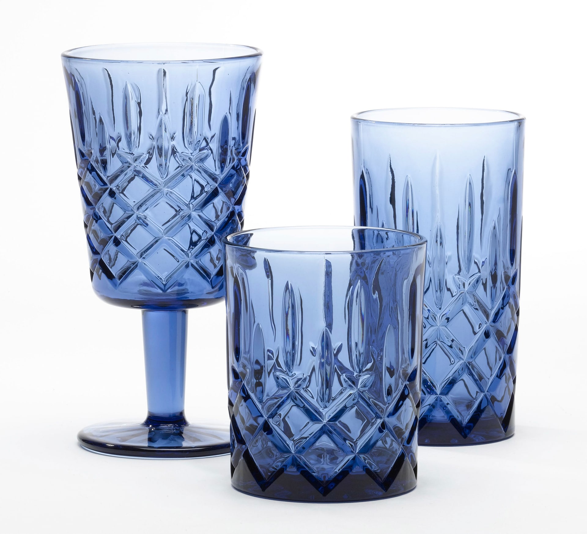 casaNOVA Trinkglas KRISTALL 300 ml blau 9,8 cm