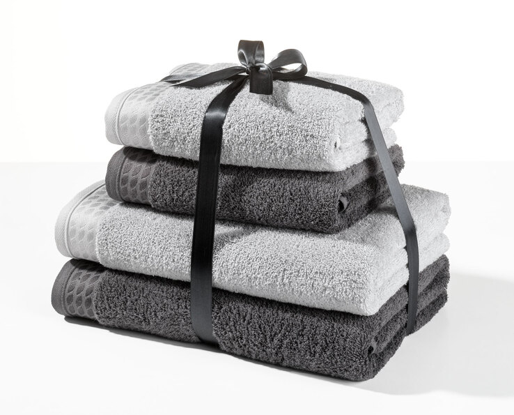 bugatti Hand-/Duschtuch-Set 4-teilig SANDRO graphit/grau