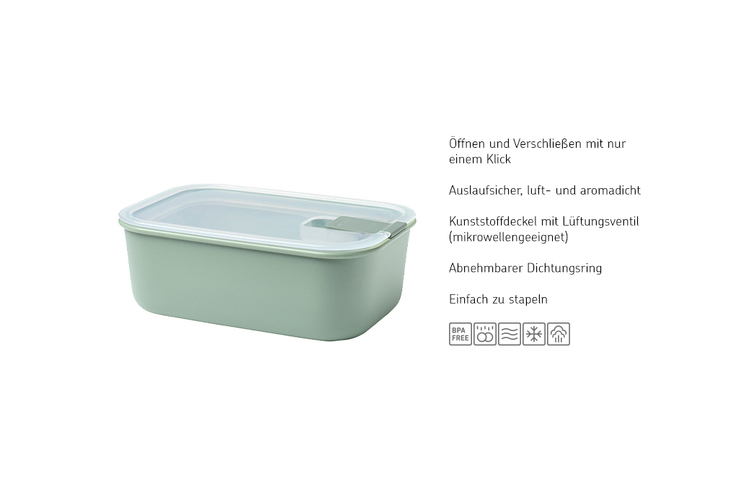 MEPAL Frischhaltedosen-Set EASYCLIP 3-teilig Nordic White Kunststoff