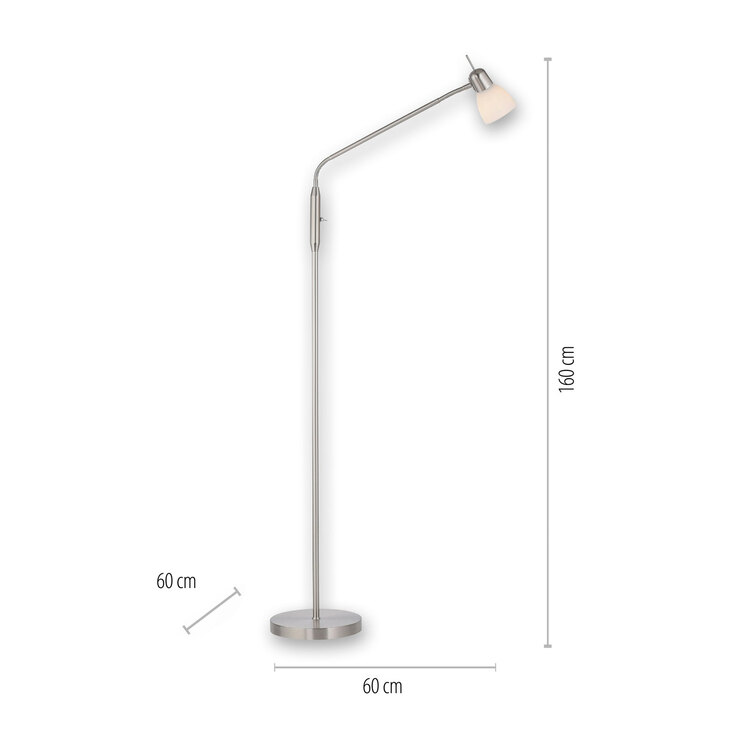 JUST LIGHT Retrofit Stehlampe KARO 159,5 cm stahlfarbig