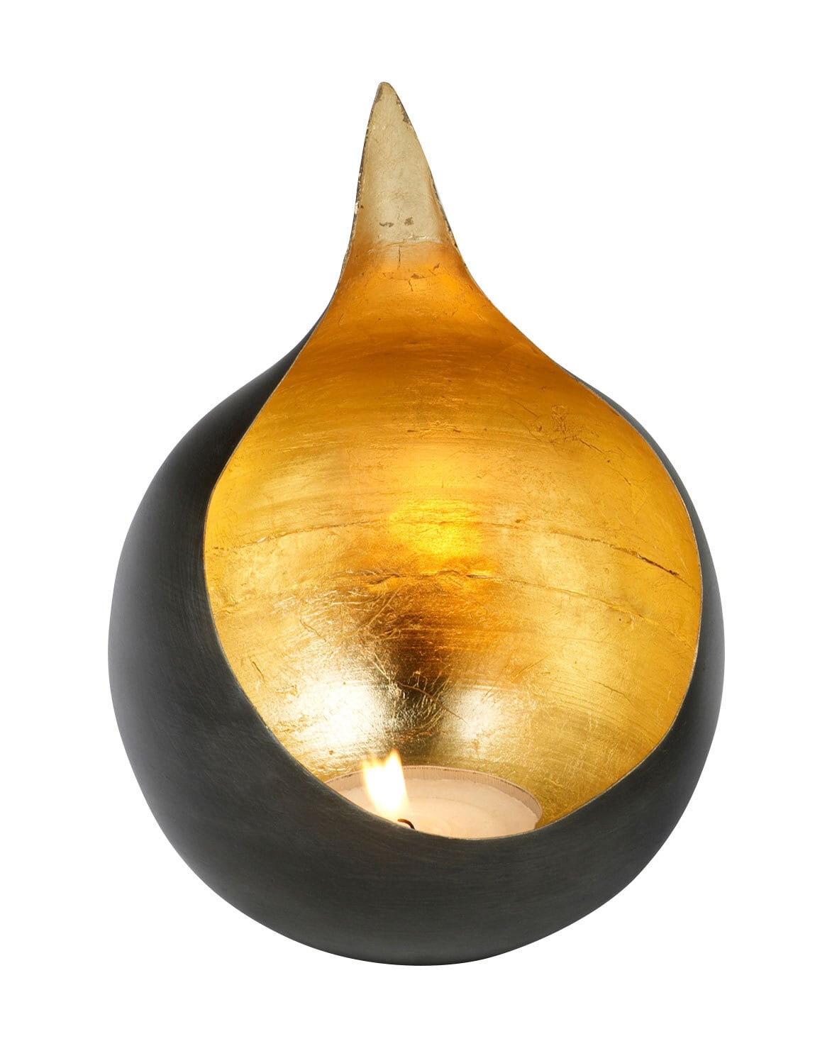 LAMBERT Windlicht CALDERA 20 cm schwarz /goldfarbig