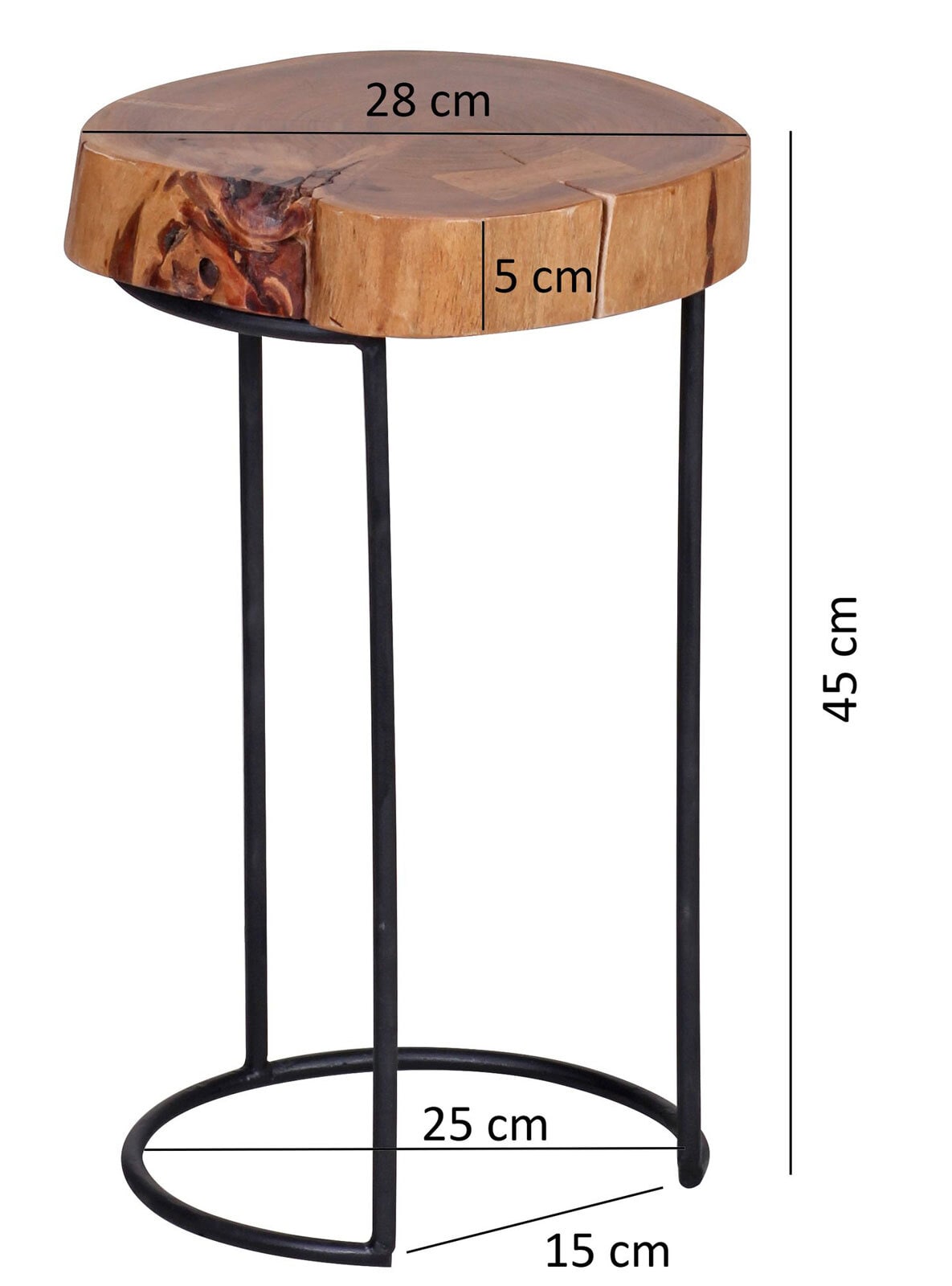 Beistelltisch 28 x 45 cm Akazie