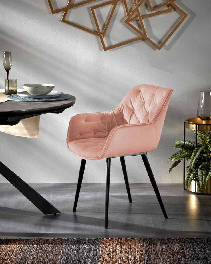 Kave Home Esszimmerstuhl DELTA rosa