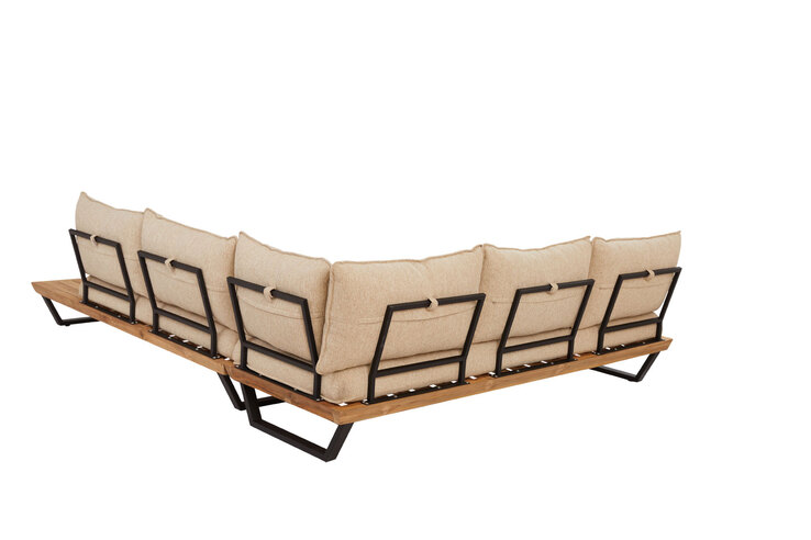 Garden FLAIR Loungeecke Garten OLIVIA 3-teilig Teak /beige
