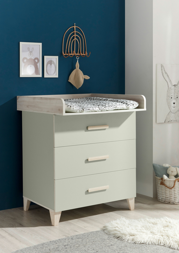 Wickelkommode PRIZZI pastellgrün/ braun