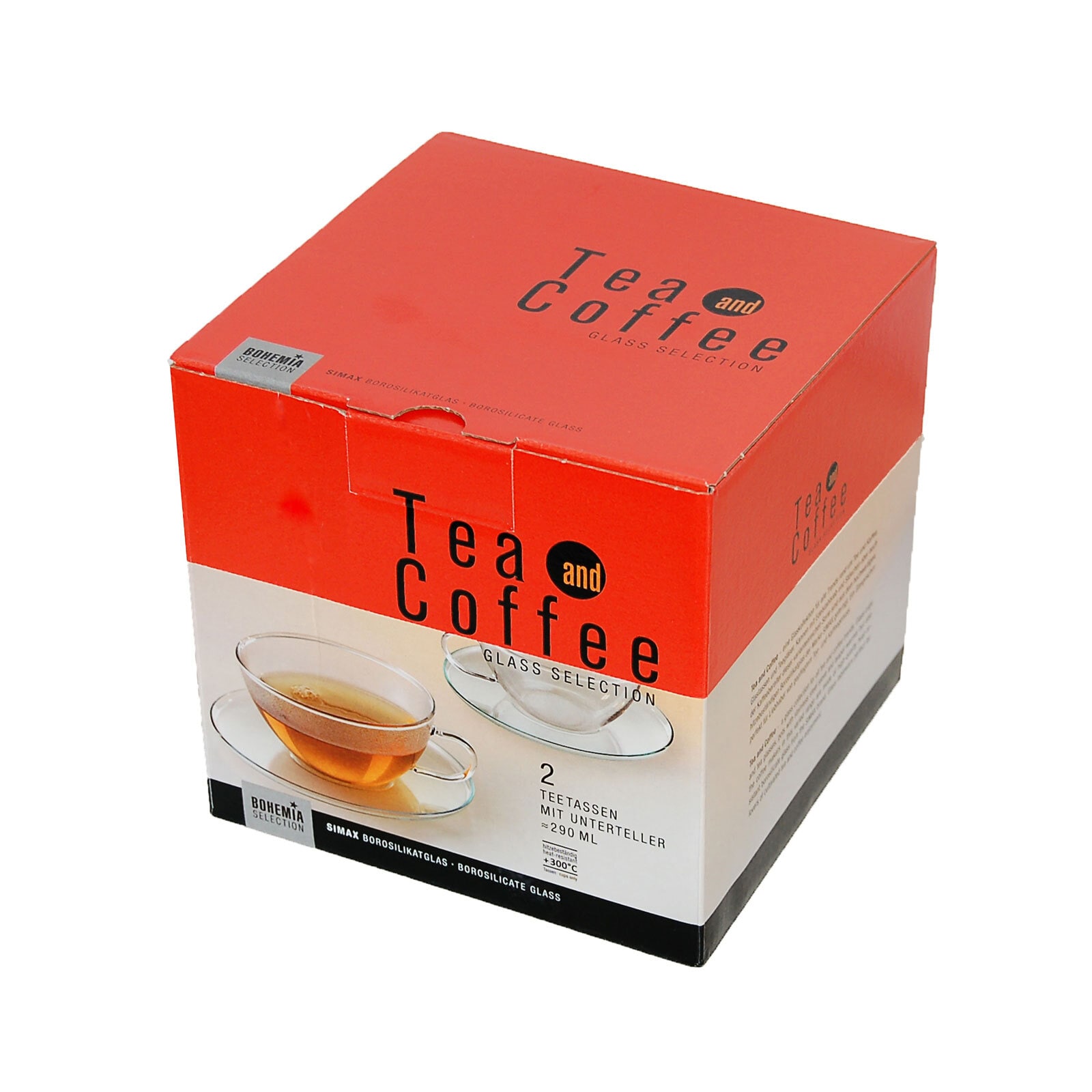 BOHEMIA SELECTION Teetasse TEA & COFFEE 2er Set - je 290 ml Glas
