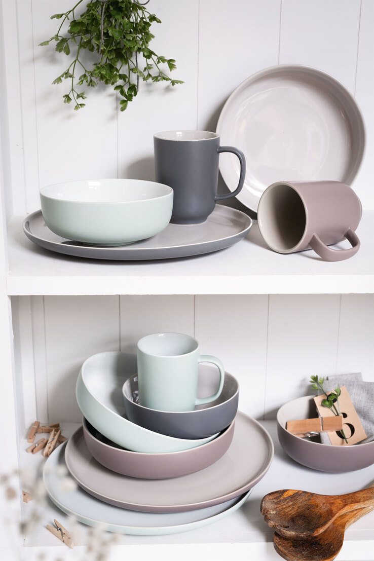 Ritzenhoff & Breker Dessertteller JASPER 6er Set grau/ weiß