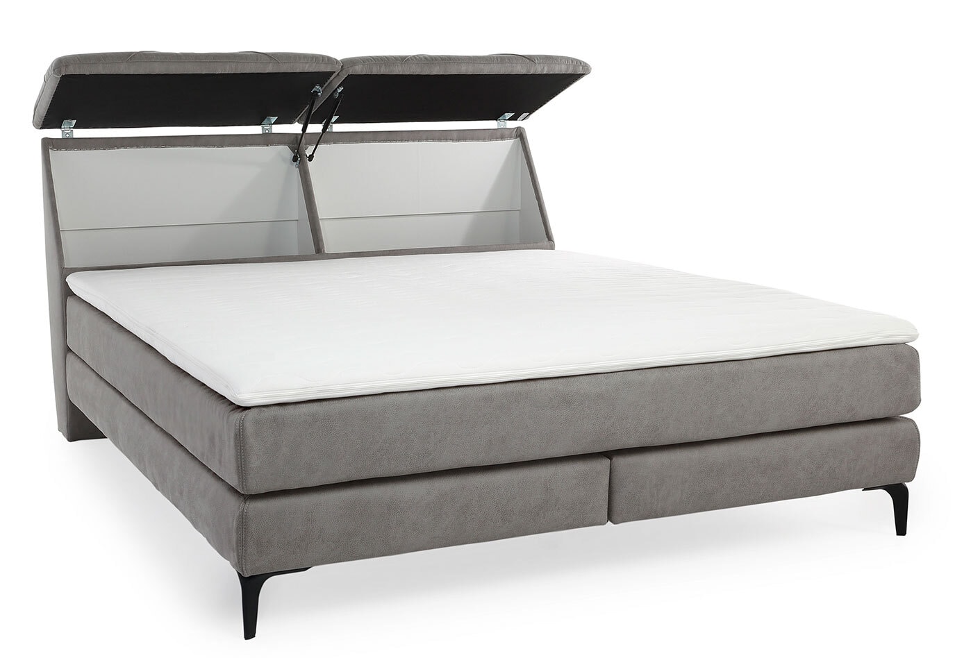 CASAVANTI Boxspringbett VIVIEN 180 x 200 cm hellgrau