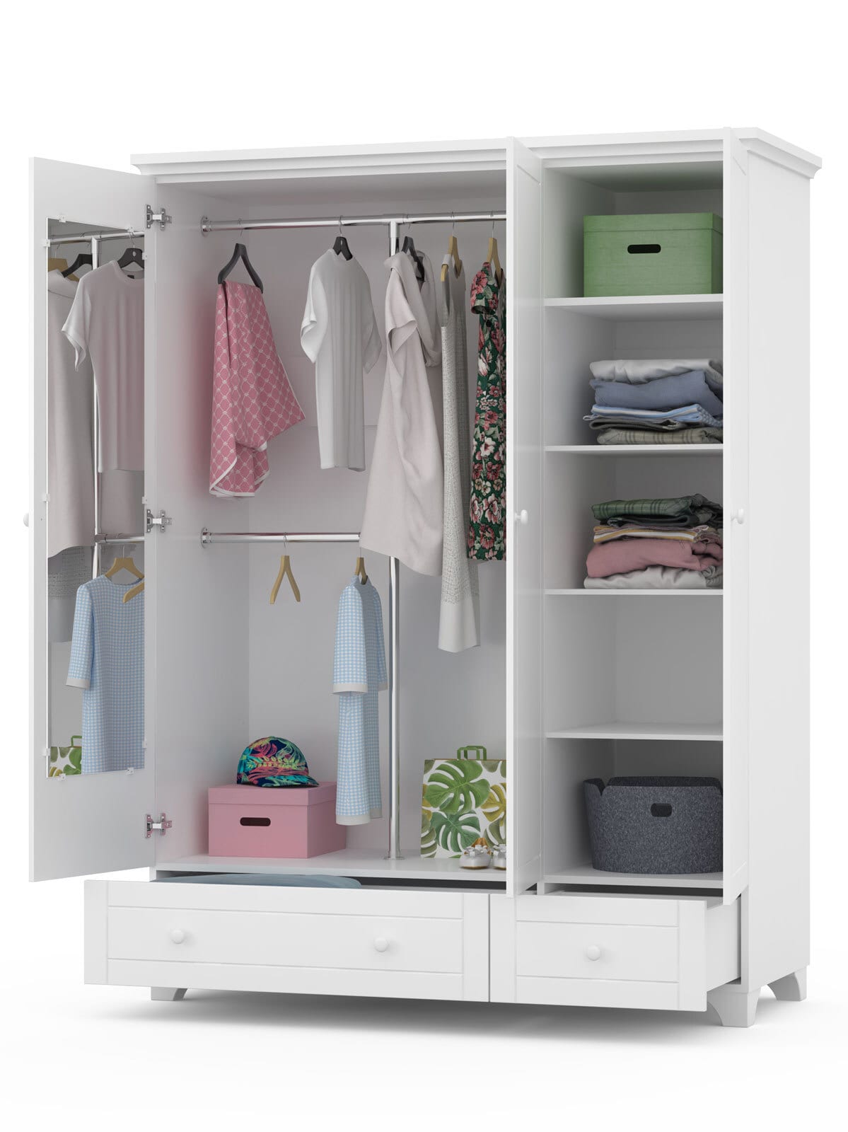 Kinder-Drehtürenschrank ROYAL WHITE 150 x 205 cm