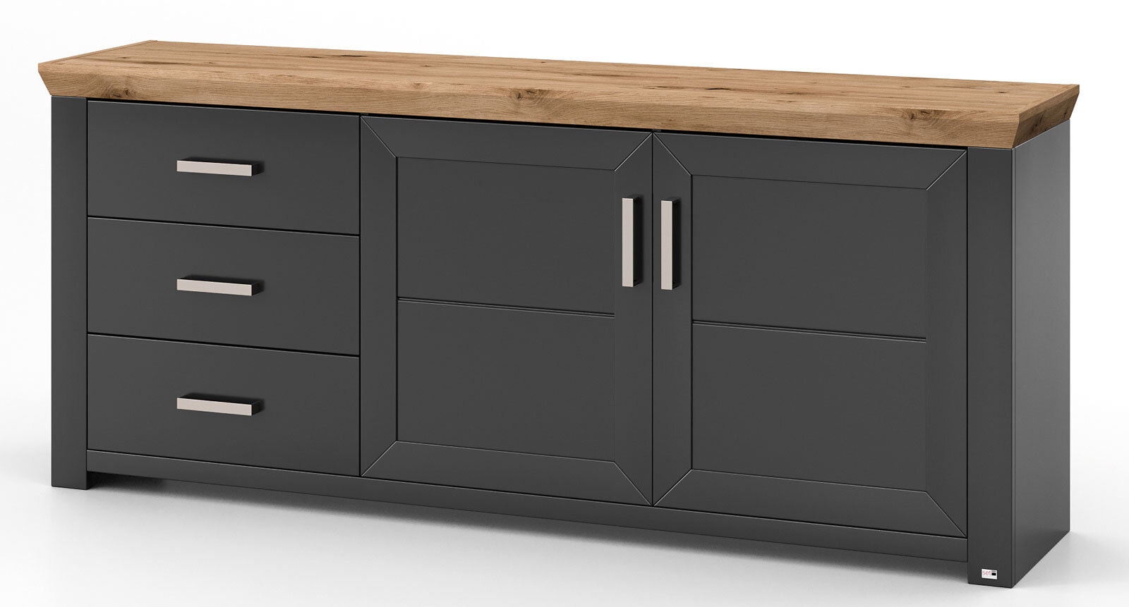 set one by Musterring Sideboard YORK 51 anthrazit /Eiche Artisan