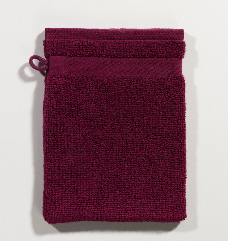 casaNOVA Waschhandschuh MICRO Baumwolle 16 x 21 cm bordeaux