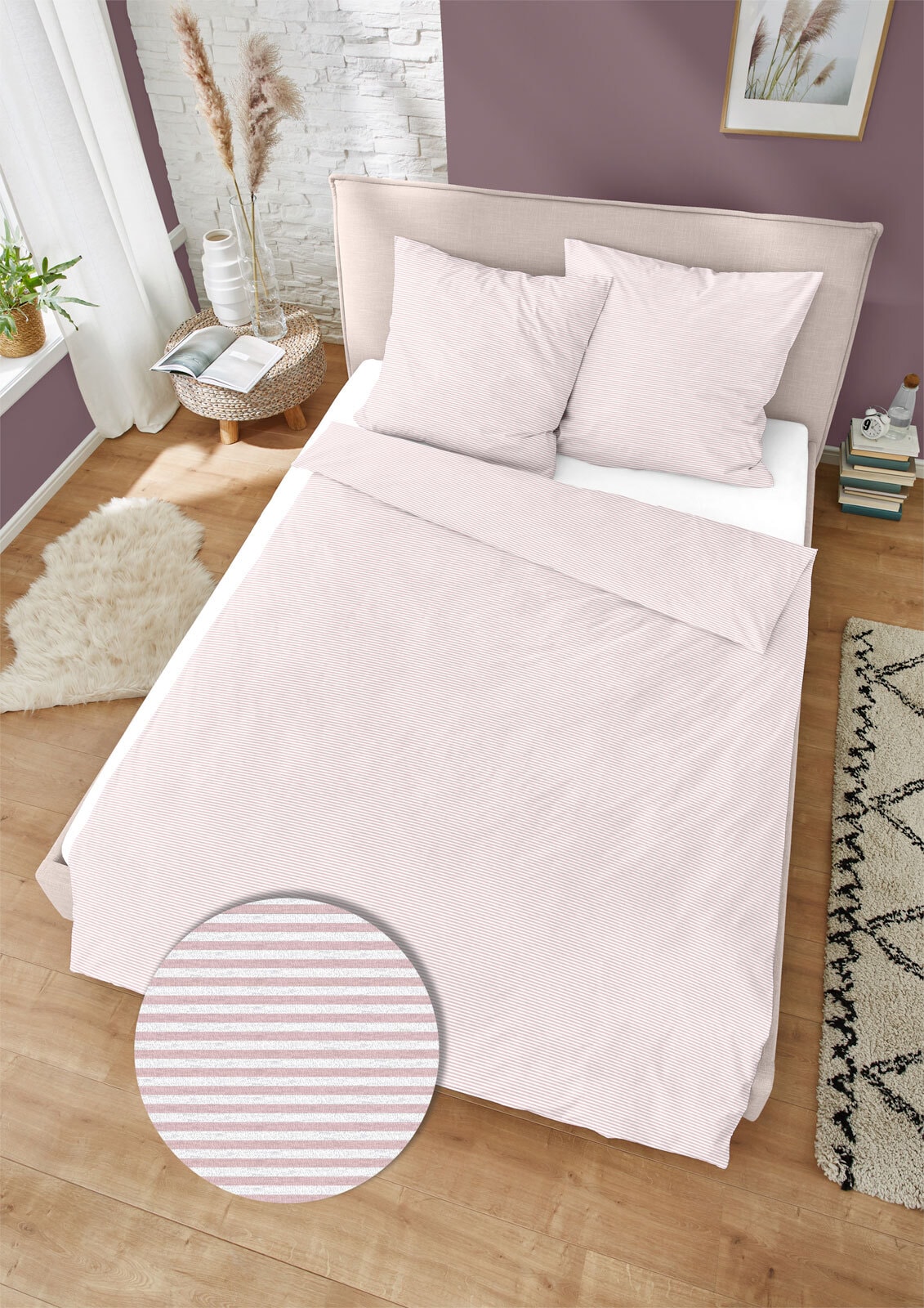 DORMISETTE Jersey-Bettwäsche MELANGE 135 x 200 cm pink