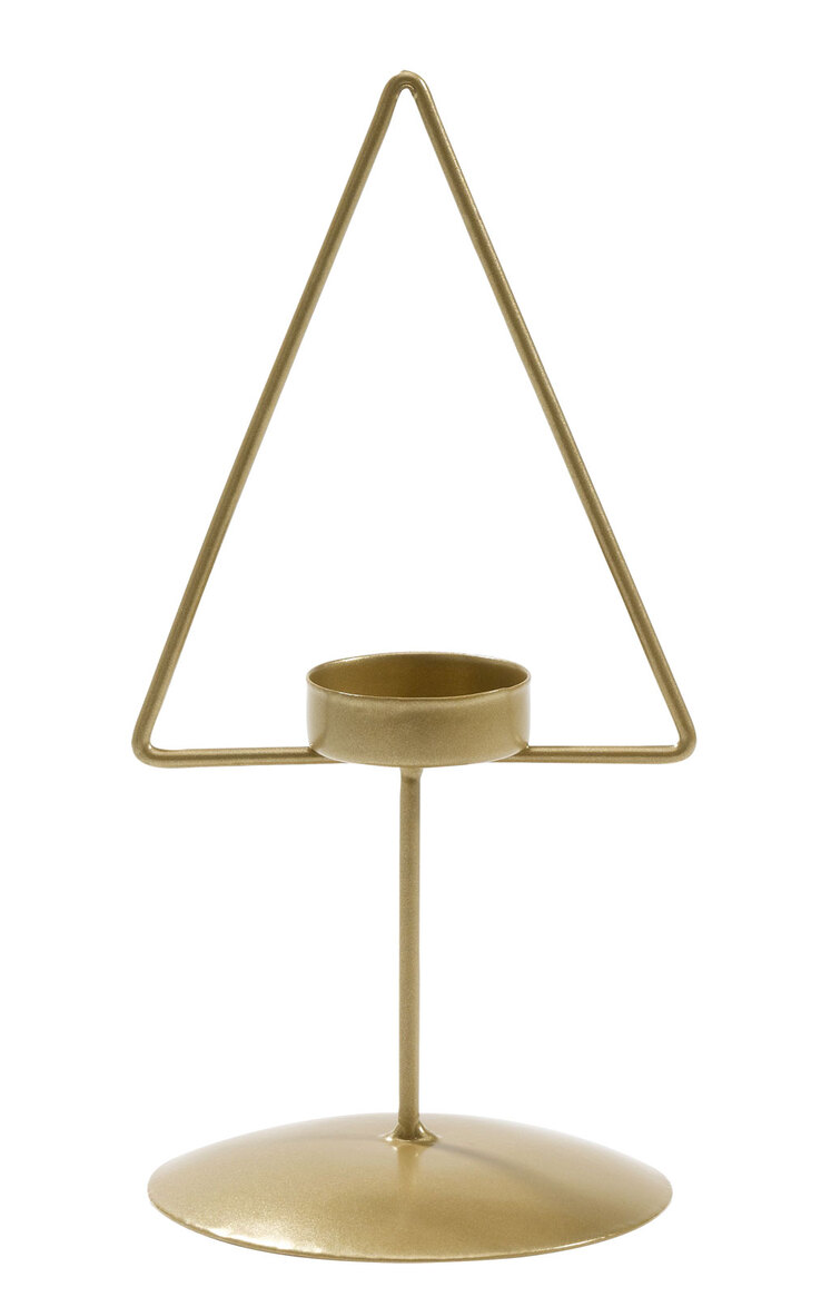 casaNOVA Teelichthalter XMAS TREE 20 cm goldfarbig