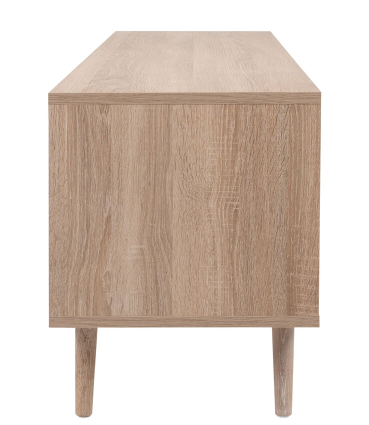 TV-Lowboard BALI 150 x 52 cm Sonoma Eiche/ Rafia Geflecht