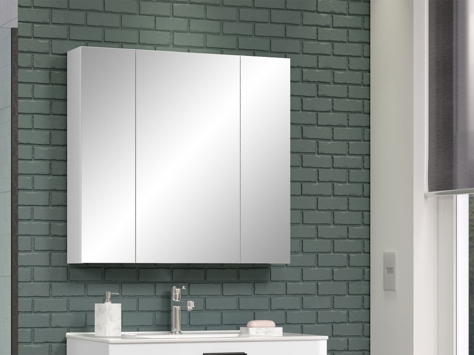 Spiegelschrank RIVA 80 x 75 cm weiß
