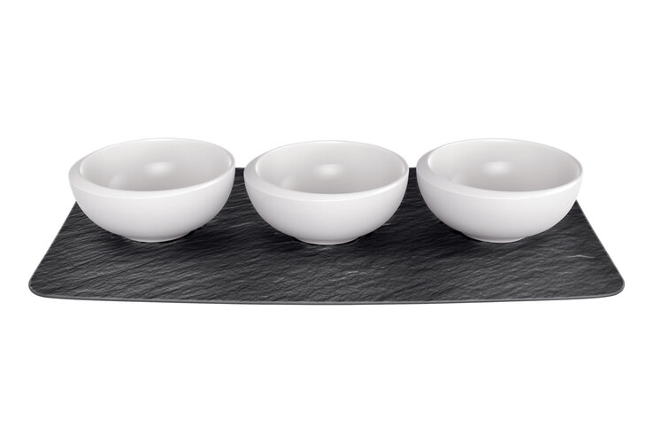Villeroy & Boch Schälchen NEW MOON 4-teiliges Set grau/ weiß