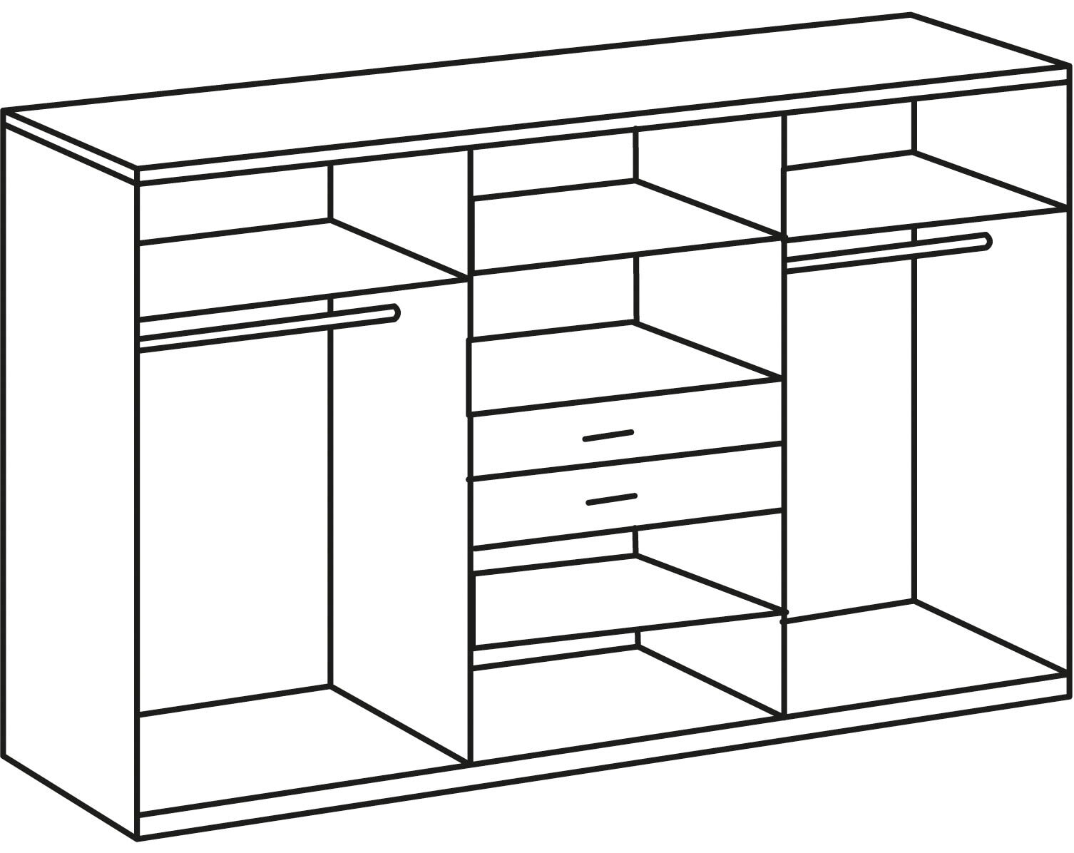 Kleiderschrank MINNESOTA 270 x 208 x 58 cm Holznachbildung braun/grau