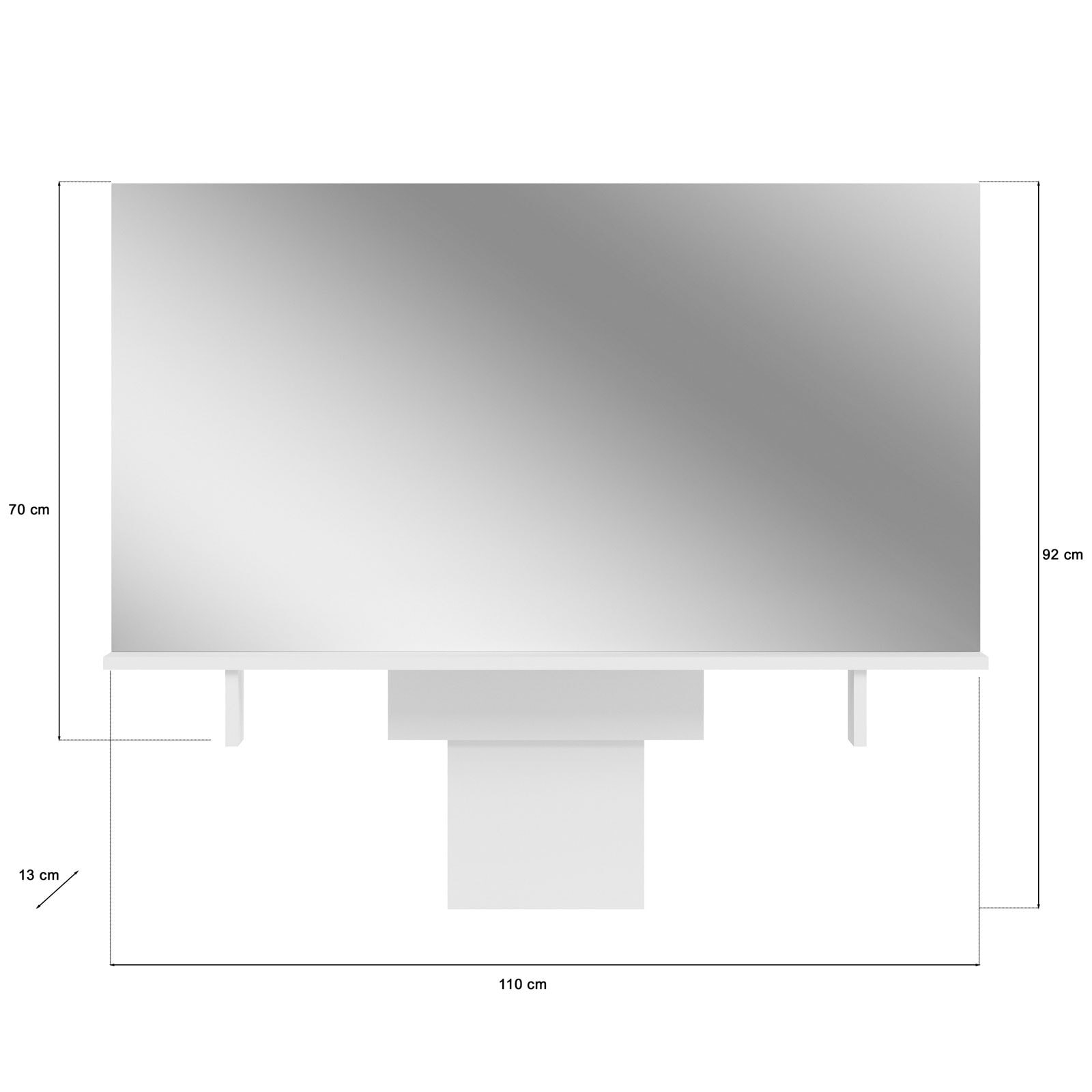 Aufsatzspiegel EMMA 110x 70  cm weiß