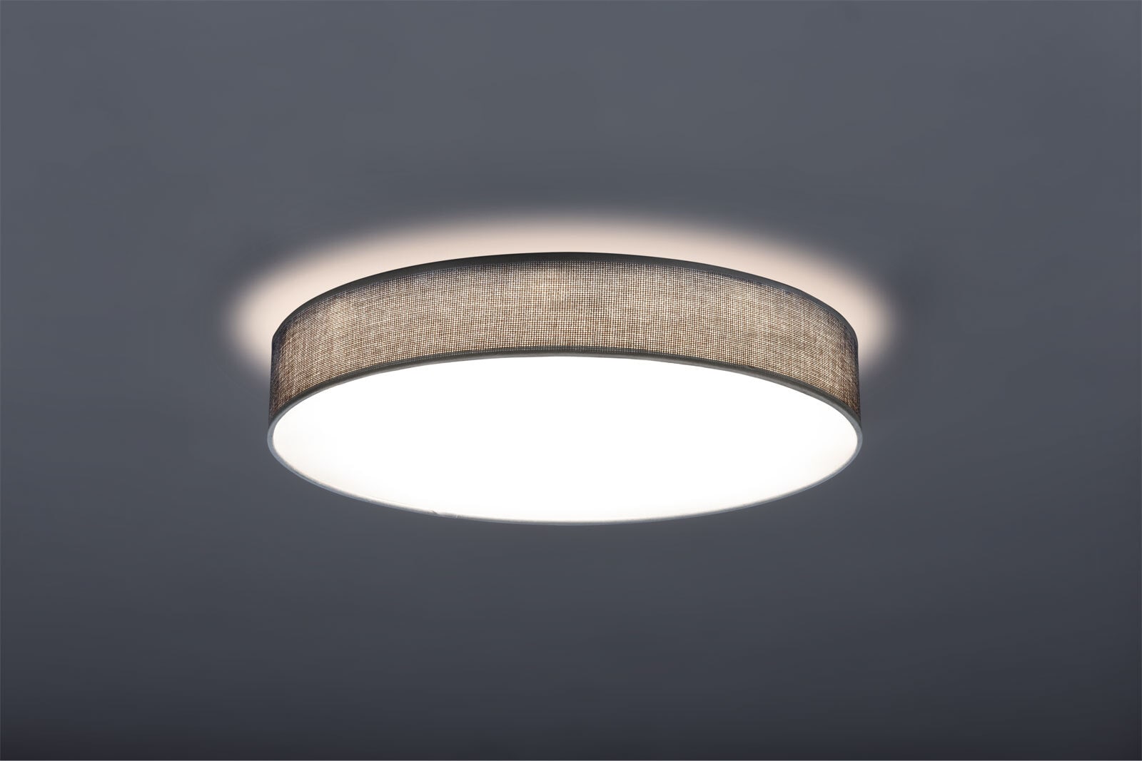 GLOBO LED Deckenlampe TED 40 cm Stoffschirm grau