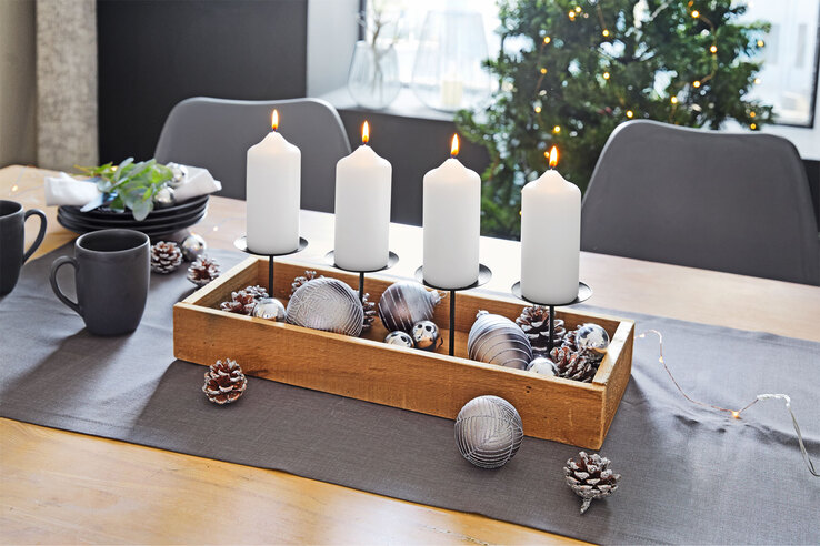 casaNOVA Weihnachten Kerzenhalter MITTERNACHT
