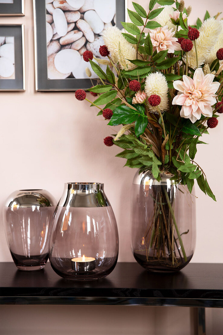Fink Vase MONIRA 21 cm grau