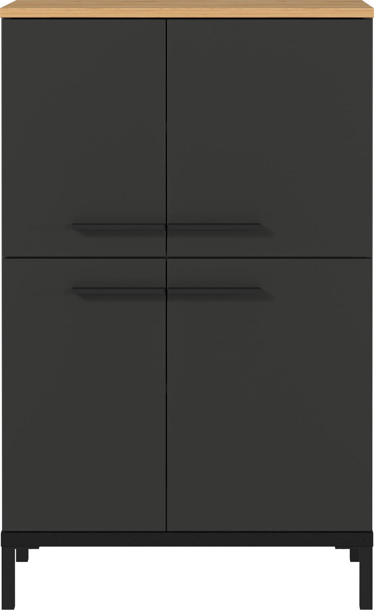 Kommode YONKERS 60 x 97 cm Graphit/ Navarra Eiche