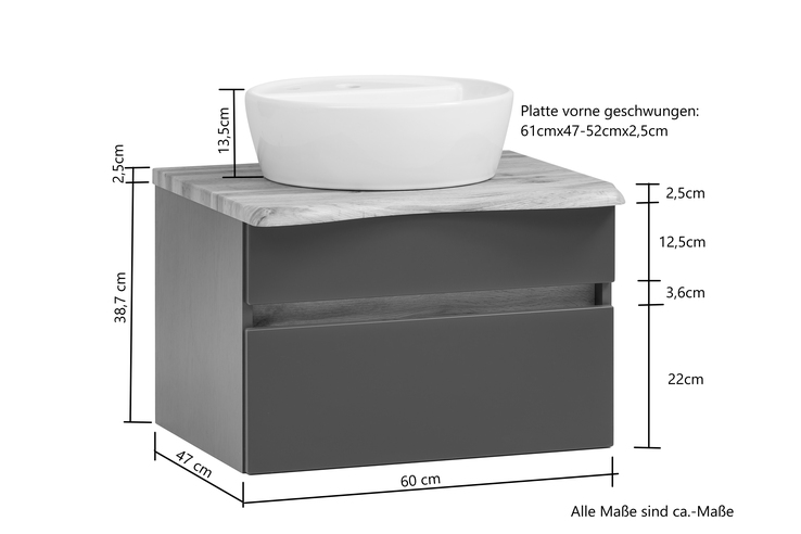 Waschtisch BRÜGGE braun 61cm