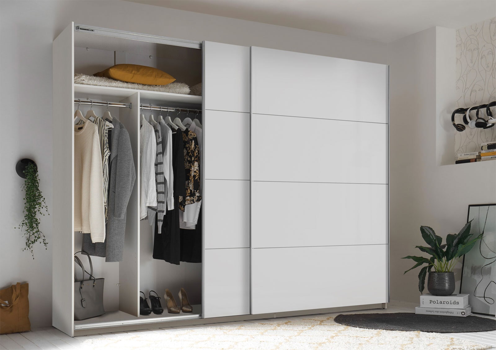 Schwebetürenschrank SEVILLA 270 x 210 cm weiß