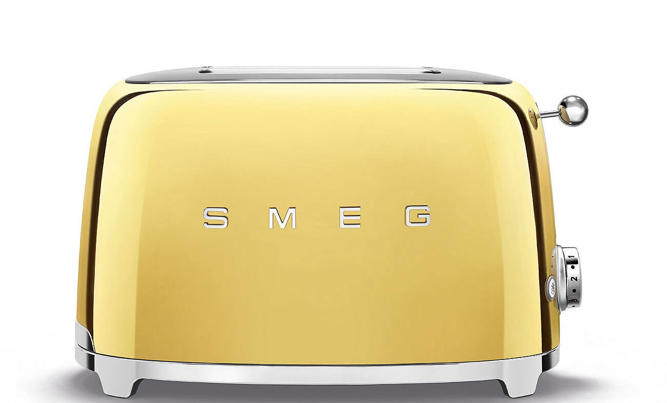 SMEG Toaster 2-Schlitz KOMPAKT Goldfarbig