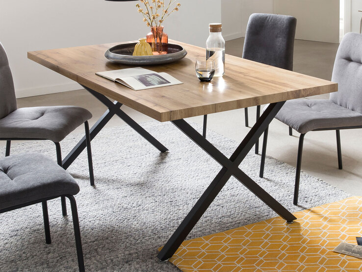 CASAVANTI Esstisch 160 x 90 cm braun/schwarz