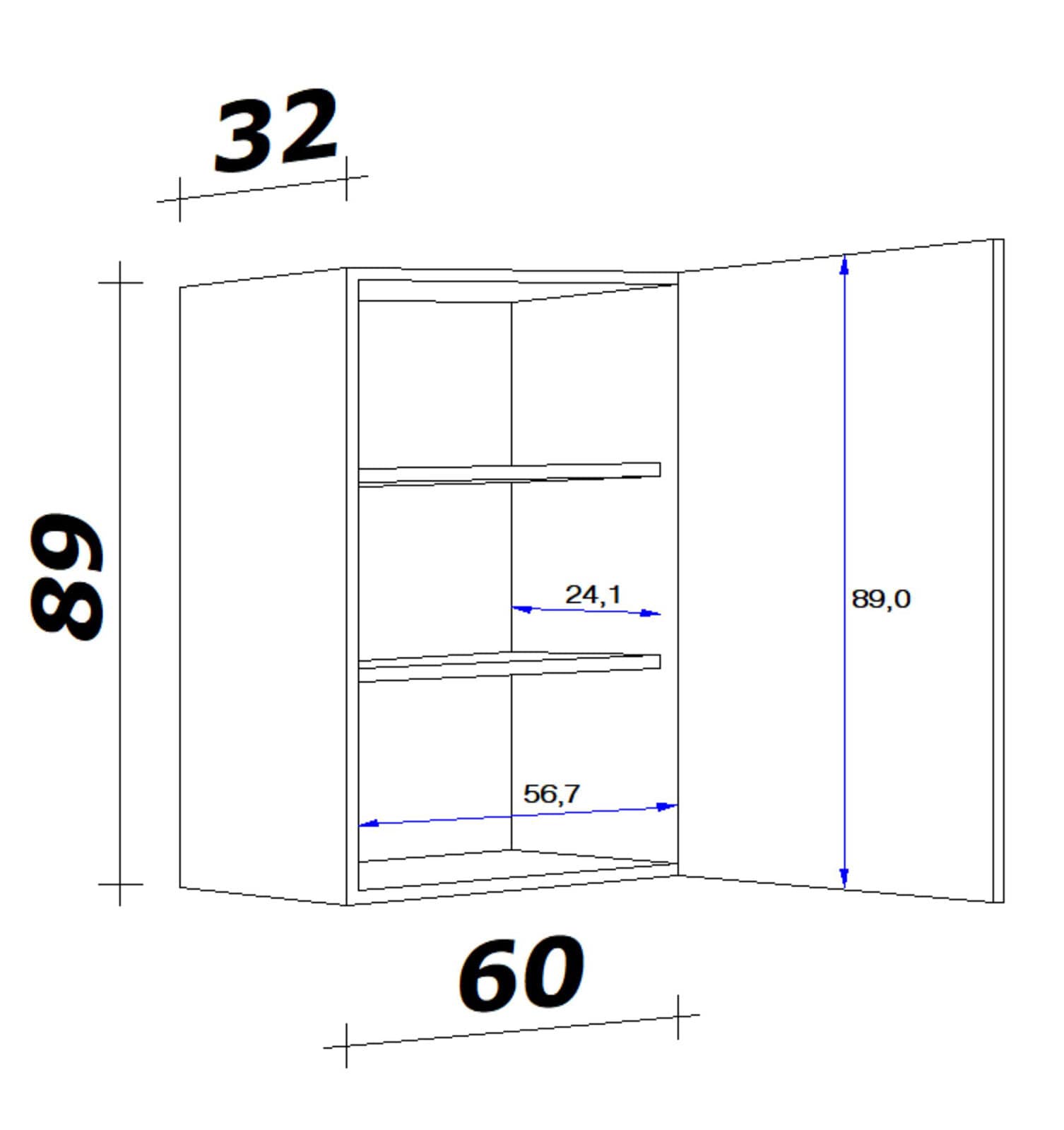 Küchen Oberschrank WITO 60 cm weiß