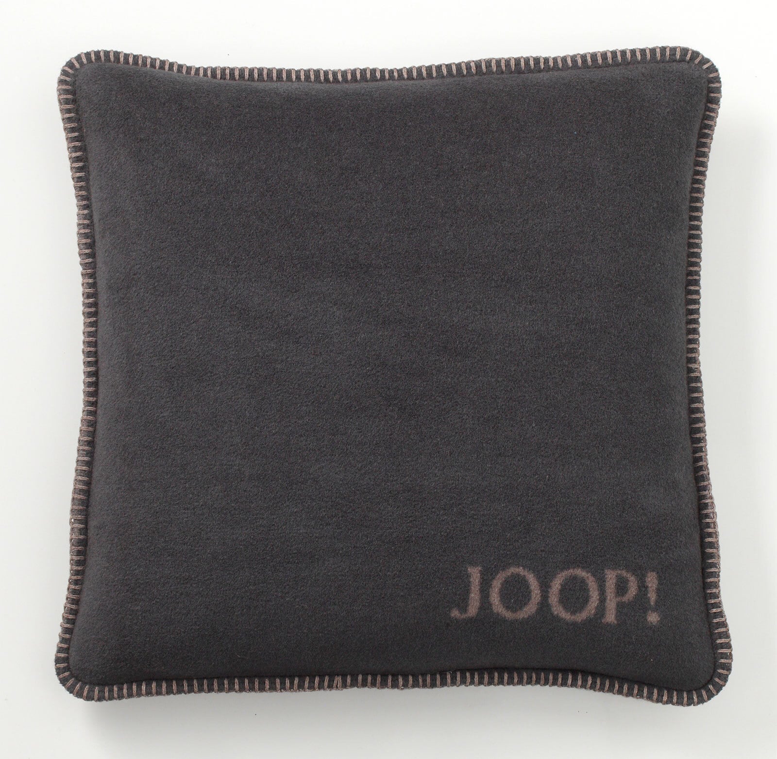 JOOP! Kissenhülle UNI DOUBLEFACE 50 x 50 cm grau/schwarz/braun