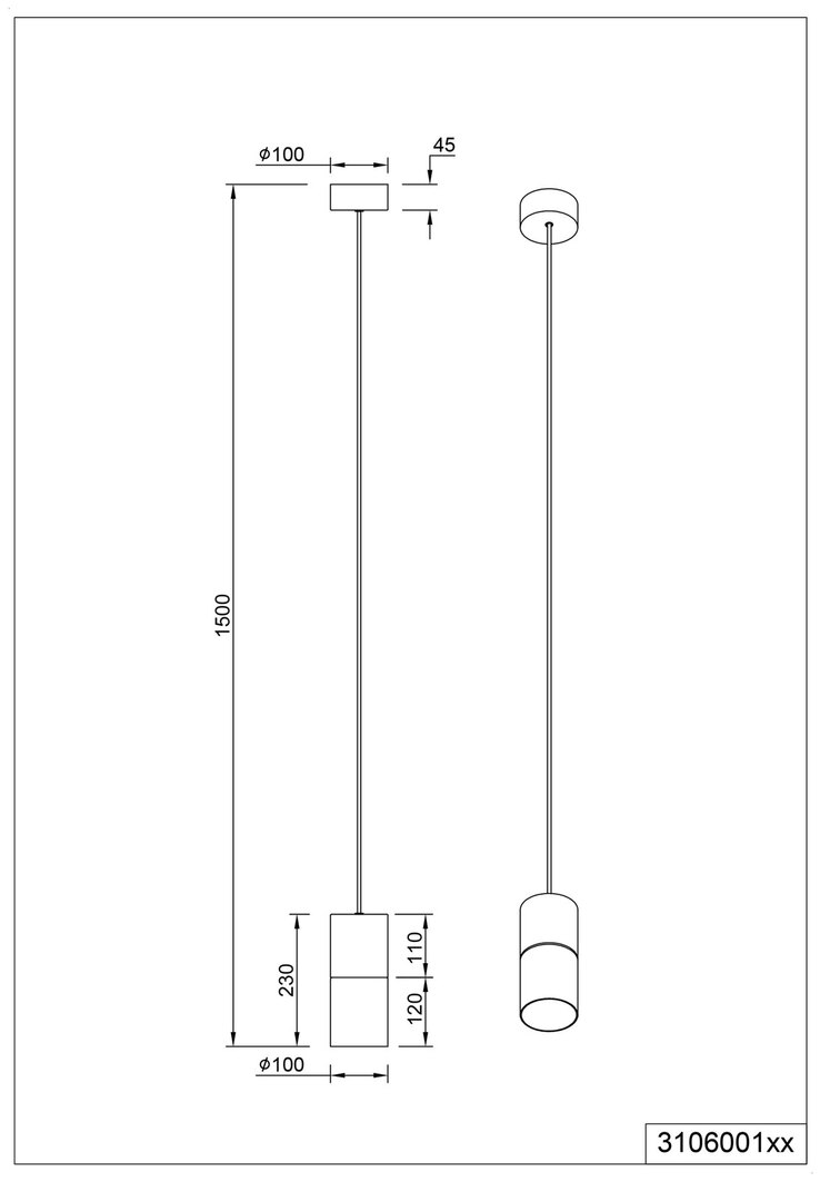 TRIO Retrofit Pendelleuchte ROBIN 1-flg
