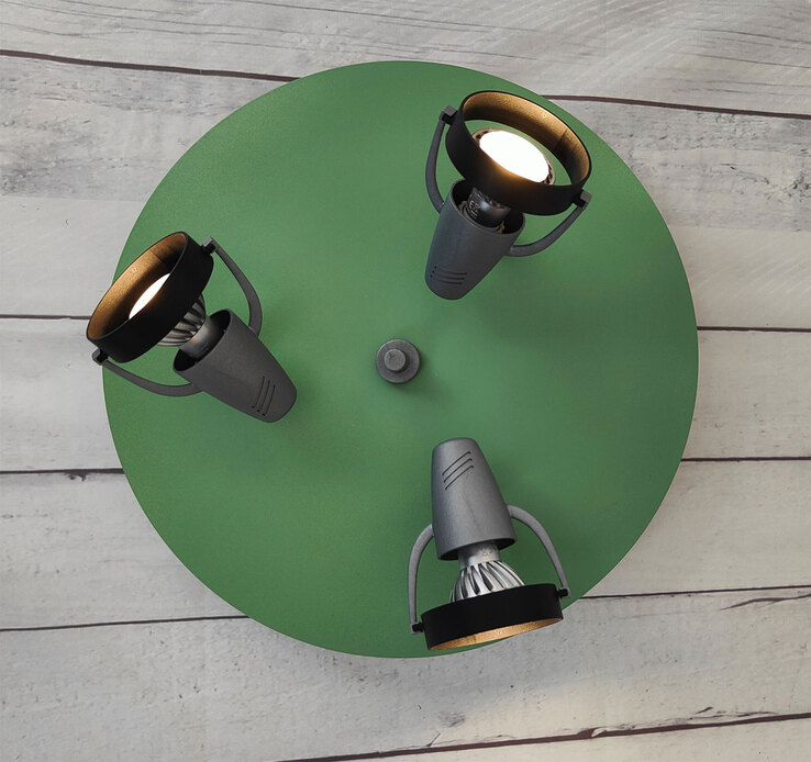 niermann Retrofit Kinderlampe Decke 3 Spots STRAHLER salbei