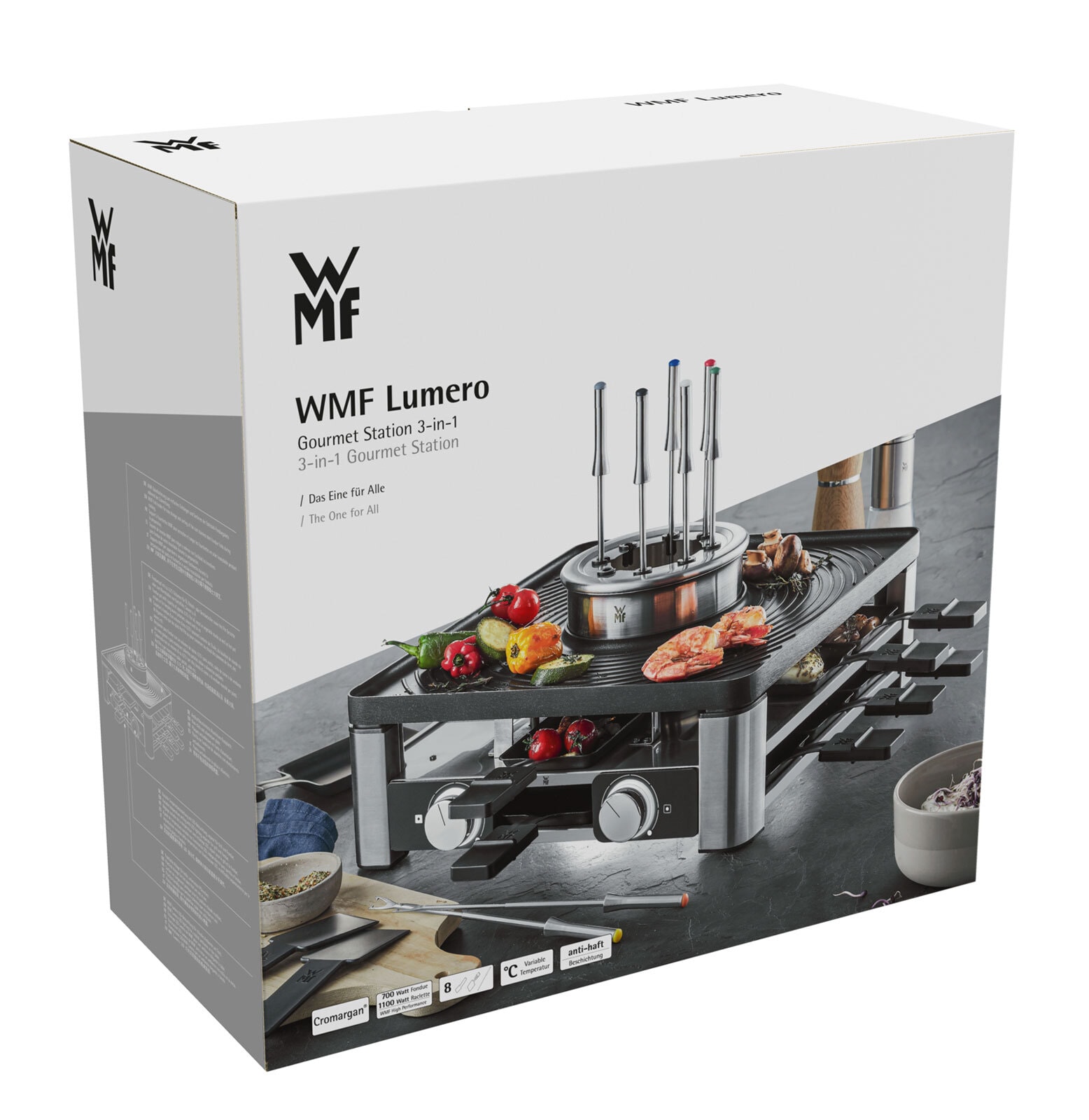 WMF Fondue Raclette Kombi Set LUMERO für 8 Personen 9-teilig