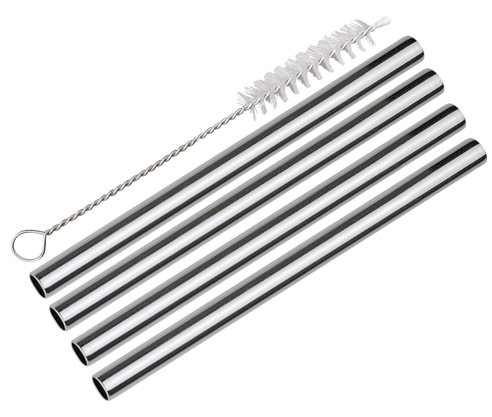 cilio Trinkhalm-Set STEEL PICCOLO 4er Set gerade Edelstahl poliert