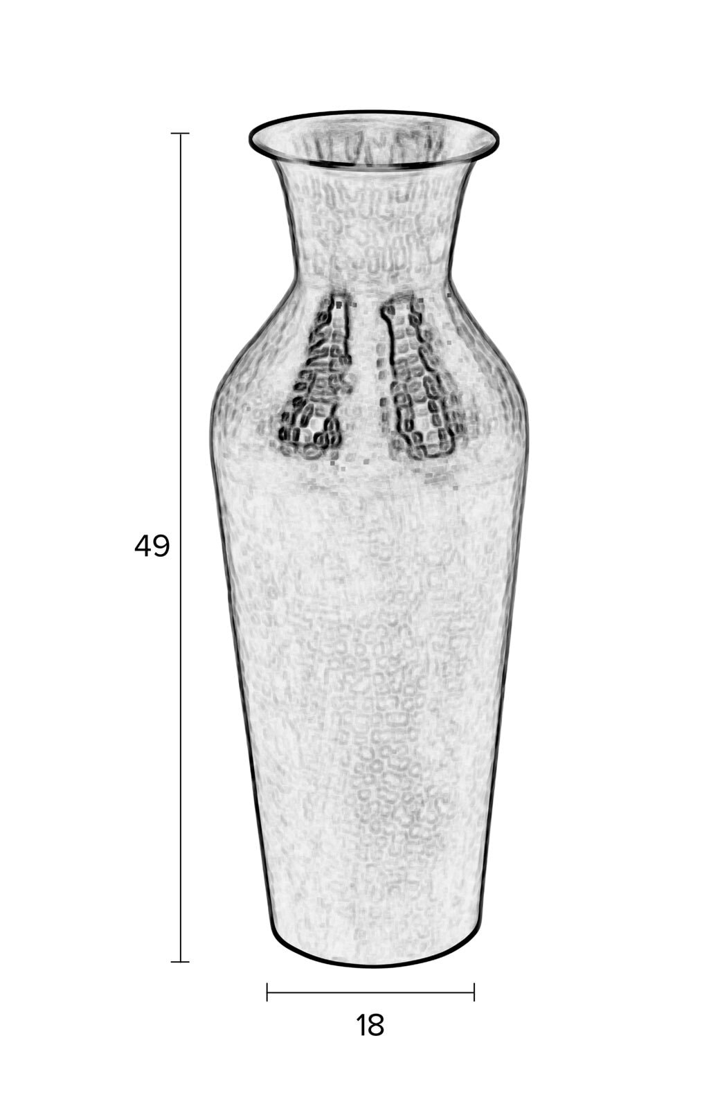 Vase DUNJA 49 cm schwarz