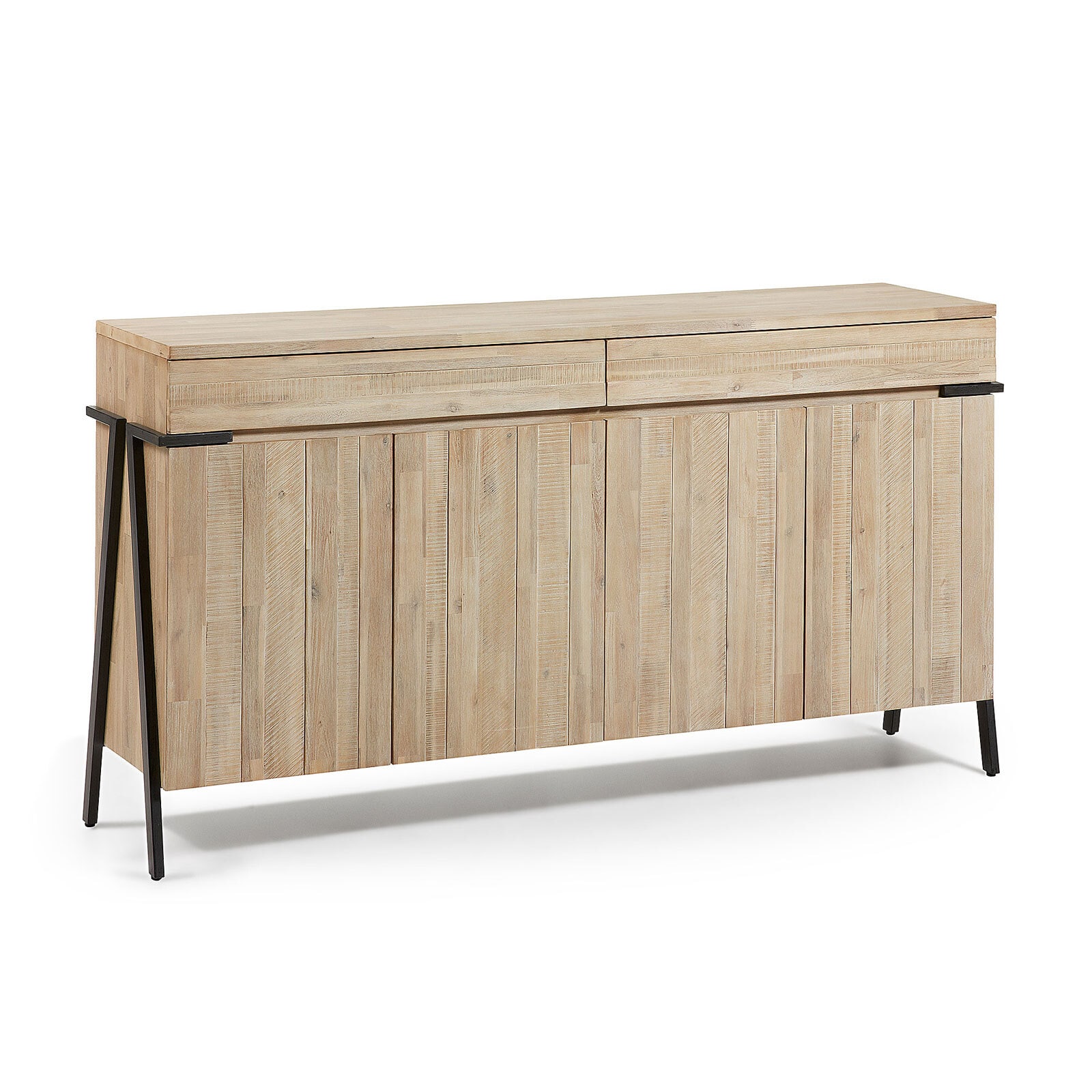 Kave Home Sideboard THINH 184 x 98 cm Akazie Massivholz braun schwarz