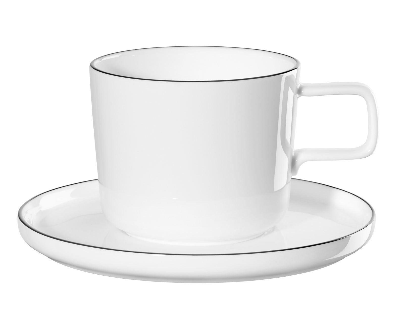 ASA Kaffeetasse OCO ligne noire 6er Set  mit Untertasse Keramik