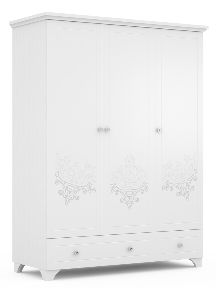 Kinder-Drehtürenschrank BOHO weiß
