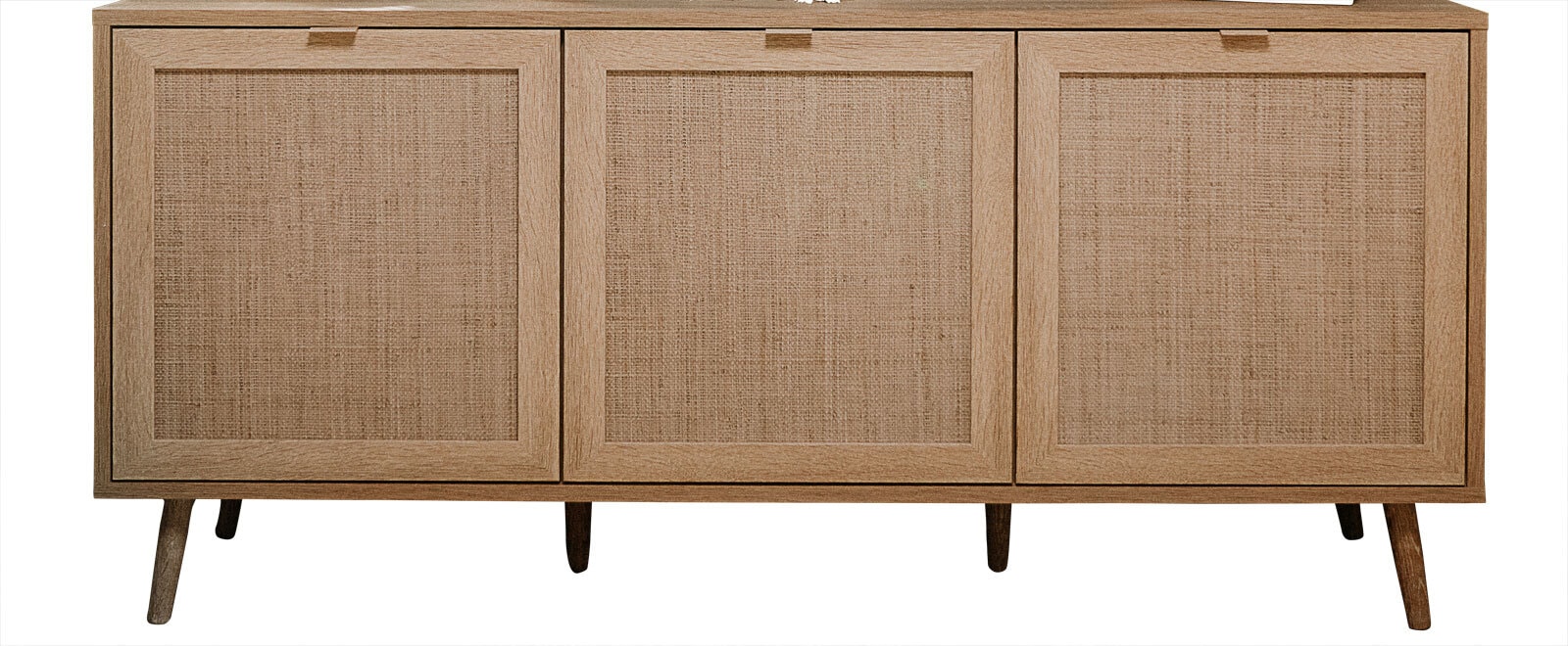 Sideboard BALI 150 x 71 cm Sonoma Eiche/ Rafia Geflecht