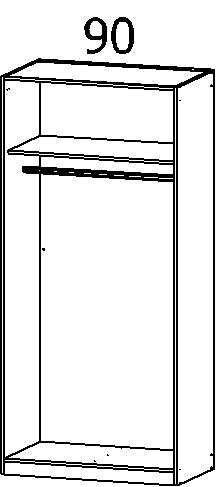 Drehtürenschrank C.A.P.A 91 x 197 x 54 cm alpinweiß