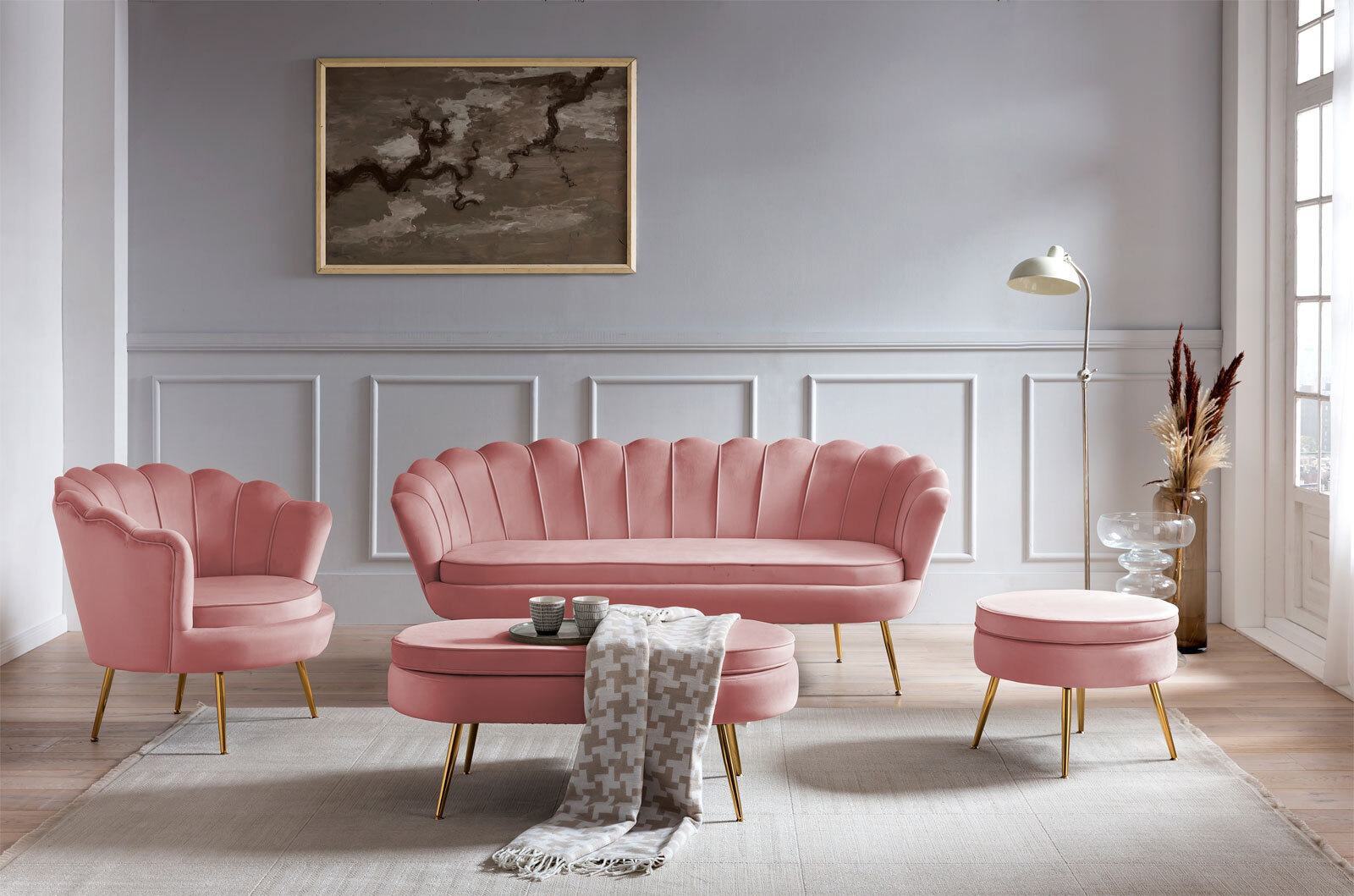 Sofa 2-Sitzer rose