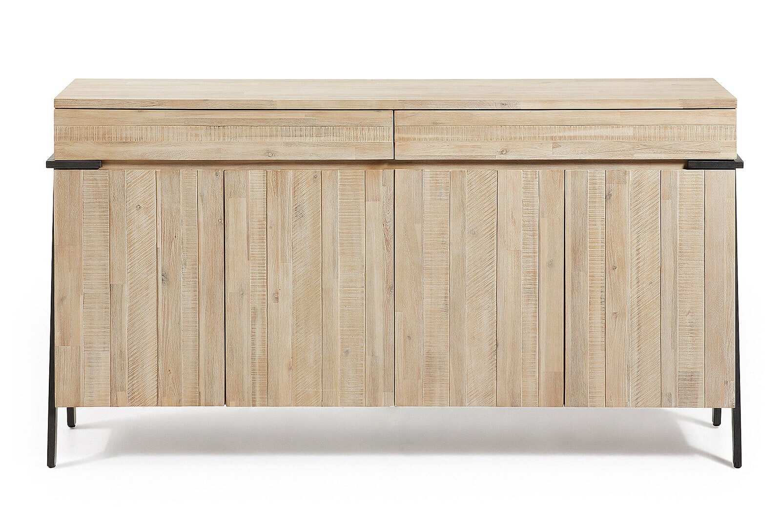 Kave Home Sideboard THINH 184 x 98 cm Akazie Massivholz braun schwarz