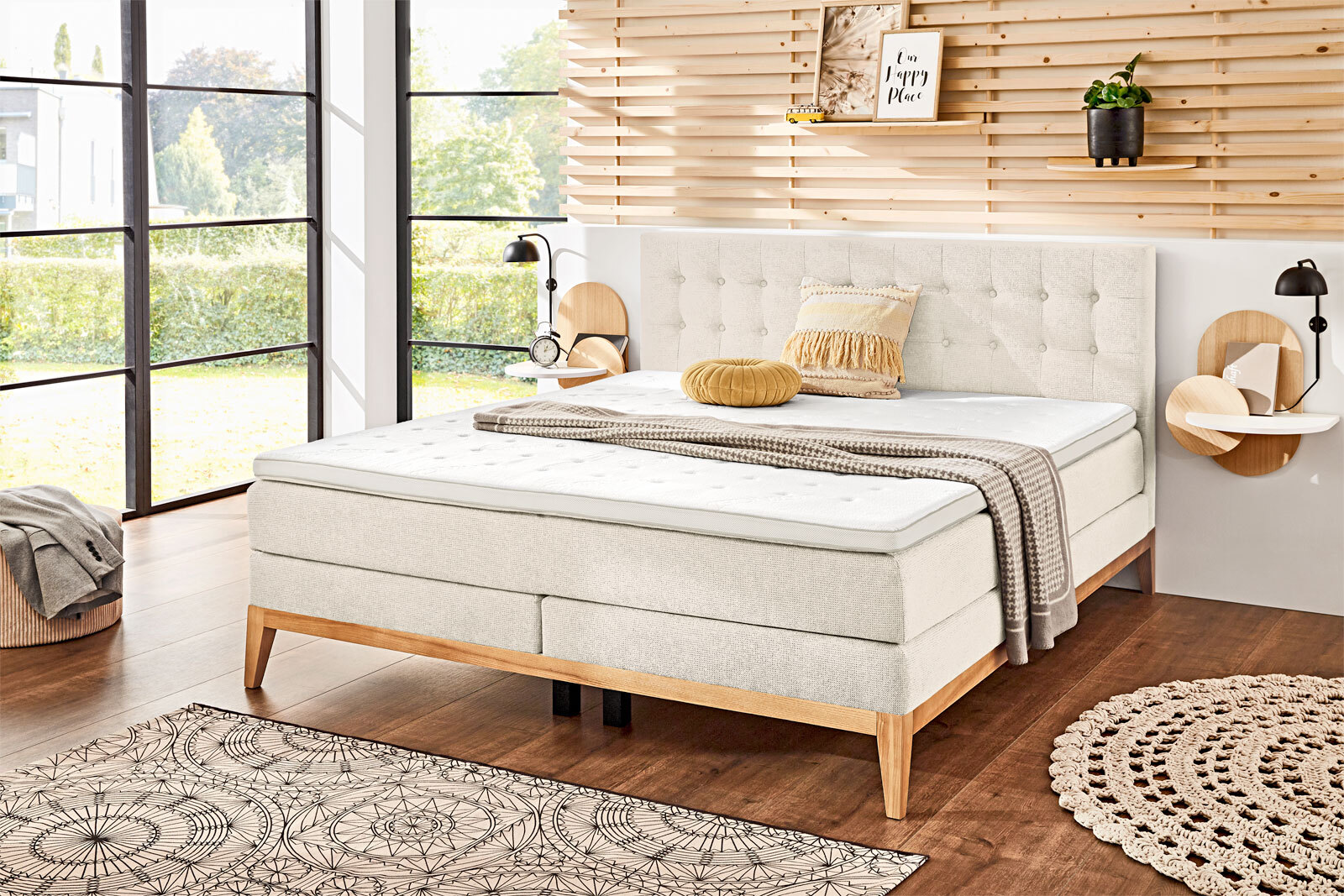 CASAVANTI Boxspringbett WESTWOOD beige/ braun