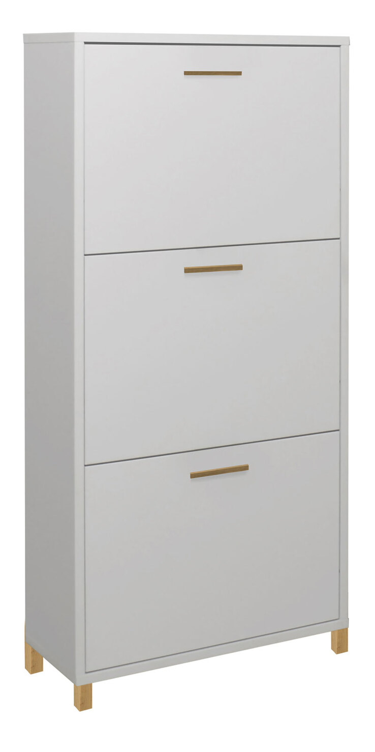 LIV`IN Schuhschrank LINDOS 61 x 136 cm Kreidegrau matt