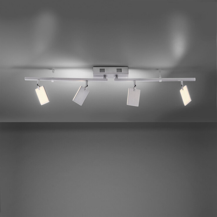 Paul Neuhaus LED Deckenlampe mit 4 Spots PURE-MIRA alufarbig